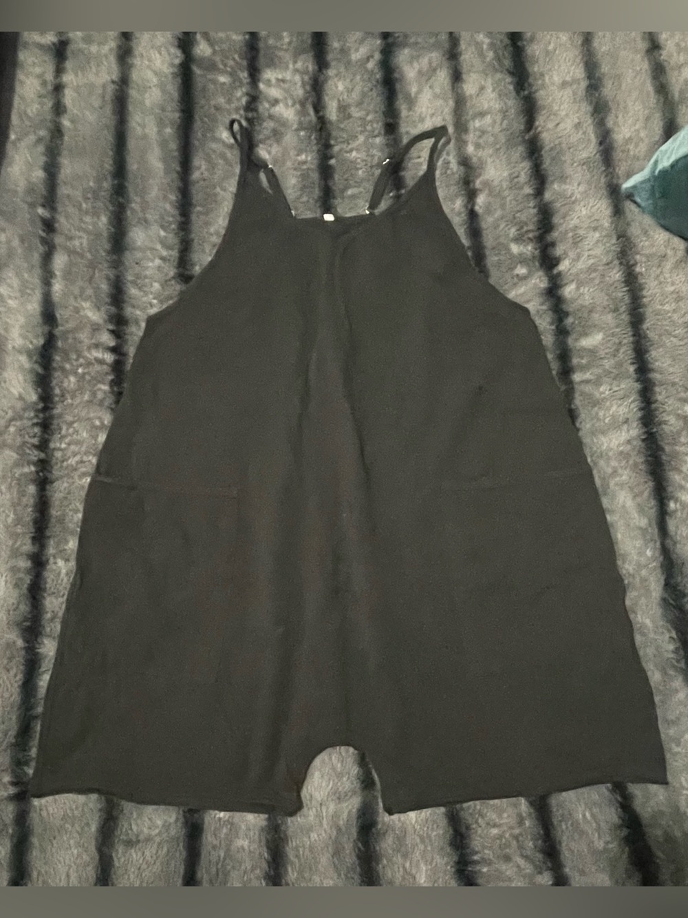 Black Sleeveless Romper with Adjustable Straps